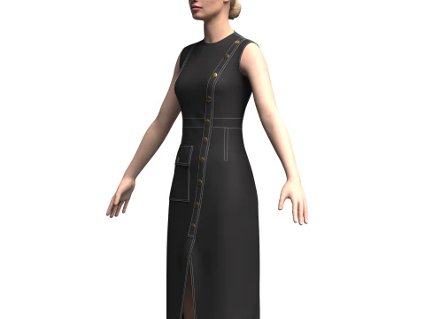 Female Denimsuit 3D Model