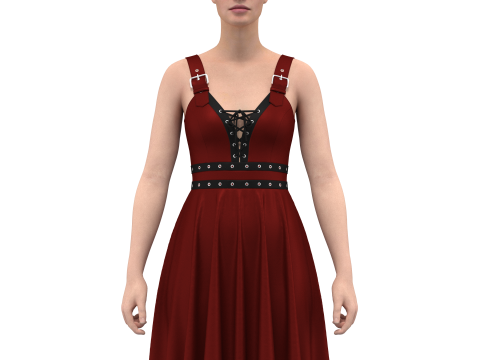 Women Gotic Pank Dress Modelo 3D