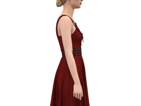 Women Gotic Pank Dress 3D Model