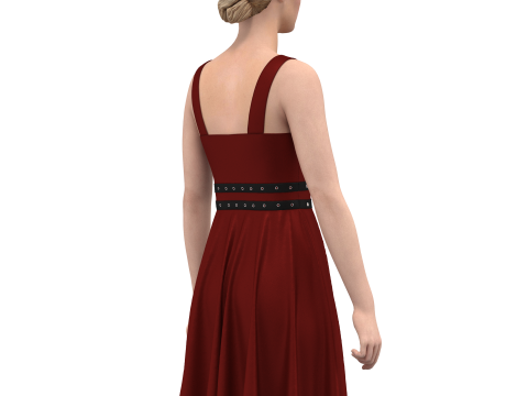 Women Gotic Pank Dress Modelo 3D
