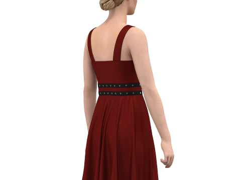 Women Gotic Pank Dress 3D Model