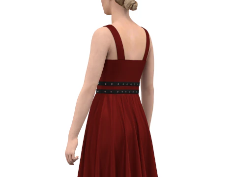 Women Gotic Pank Dress 3D Model