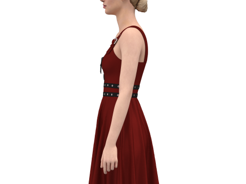 Women Gotic Pank Dress Modelo 3D