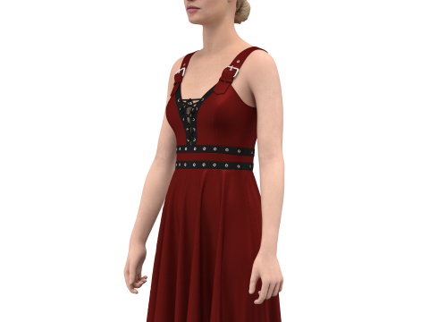 Women Gotic Pank Dress Modelo 3D