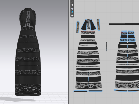 Long Dress Modèle 3D