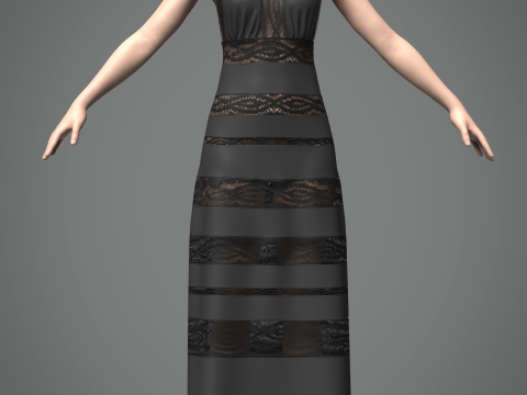 Long Dress Modèle 3D