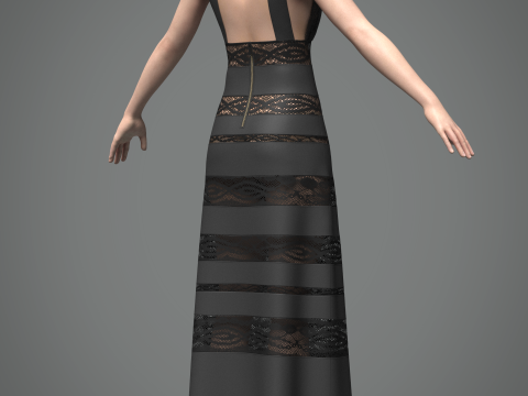 Long Dress Modèle 3D