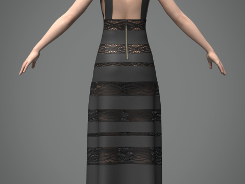 Long Dress Modèle 3D