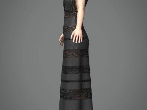 Long Dress Modèle 3D