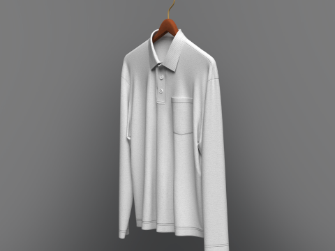 Men Oversized Polo On Hanger 3D Модель