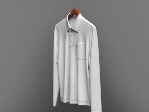 Men Oversized Polo On Hanger 3D Model