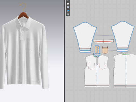 Men Oversized Polo On Hanger 3D Модель