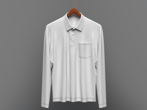 Men Oversized Polo On Hanger 3D Модель