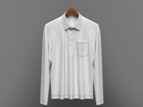 Men Oversized Polo On Hanger 3D Model