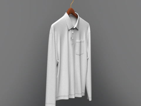 Men Oversized Polo On Hanger 3D Model