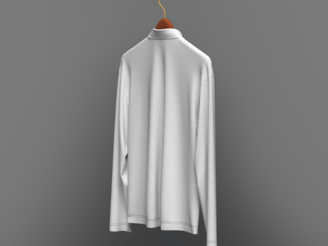 Men Oversized Polo On Hanger 3D Модель