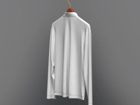 Men Oversized Polo On Hanger 3D Model