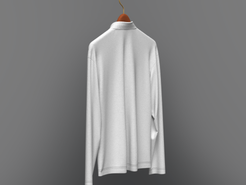 Men Oversized Polo On Hanger 3D Модель