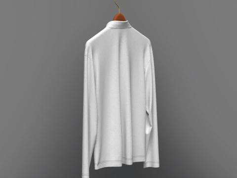 Men Oversized Polo On Hanger 3D Model