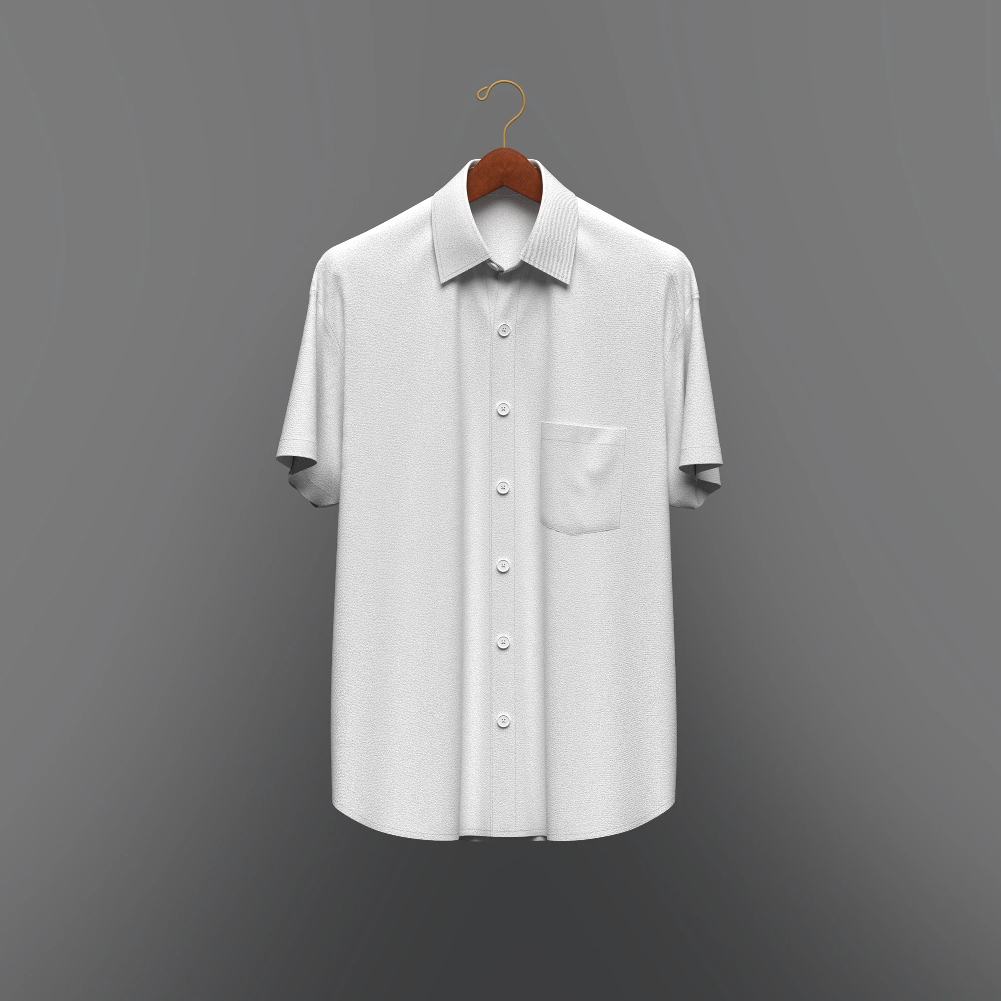 Men Loose Fit Half Slv Shirt On Hanger 3D Model .c4d .max .obj .3ds .fbx .stl .blend 