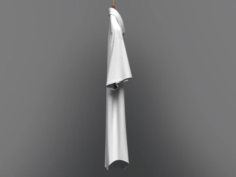 Men Loose Fit Half Slv Shirt On Hanger 3D Model