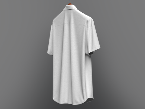 Men Loose Fit Half Slv Shirt On Hanger Modelo 3D