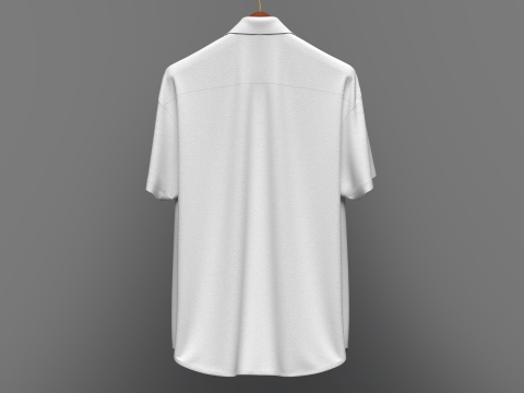 Men Loose Fit Half Slv Shirt On Hanger Modelo 3D
