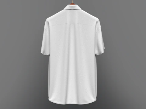 Men Loose Fit Half Slv Shirt On Hanger 3D Model
