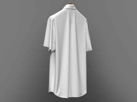 Men Loose Fit Half Slv Shirt On Hanger Modelo 3D