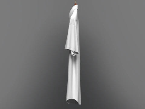 Men Loose Fit Half Slv Shirt On Hanger 3D Model