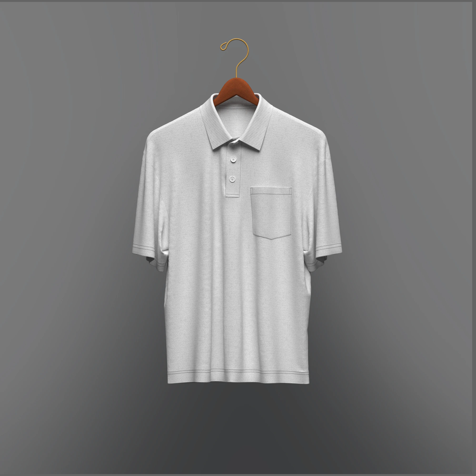 Men Oversized Polo On Hanger 3D Model .c4d .max .obj .3ds .fbx .stl .blend 