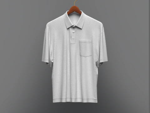 Men Oversized Polo On Hanger 3D Model