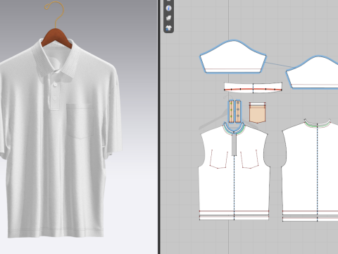 Men Oversized Polo On Hanger 3D Модель
