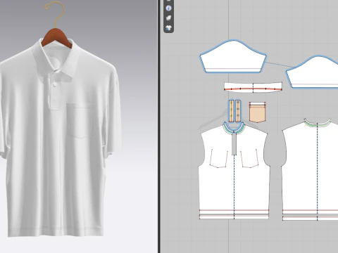 Men Oversized Polo On Hanger 3D Model