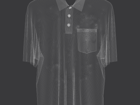 Men Oversized Polo On Hanger 3D Модель