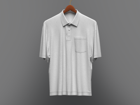 Men Oversized Polo On Hanger 3D Модель