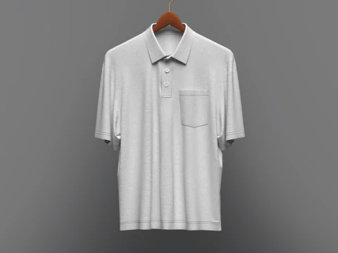 Men Oversized Polo On Hanger 3D Model