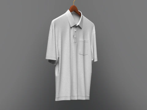 Men Oversized Polo On Hanger 3D Model