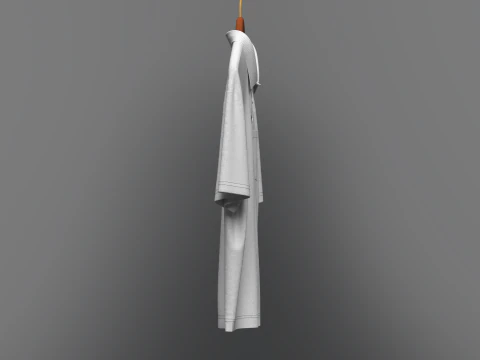 Men Oversized Polo On Hanger 3D Model