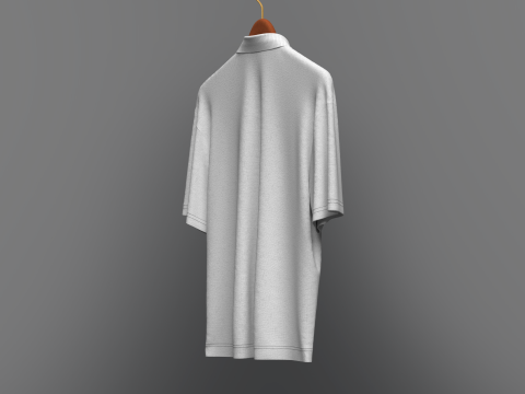 Men Oversized Polo On Hanger 3D Модель