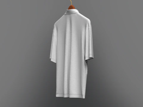 Men Oversized Polo On Hanger 3D Model