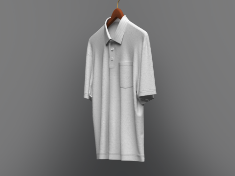 Men Oversized Polo On Hanger 3D Модель