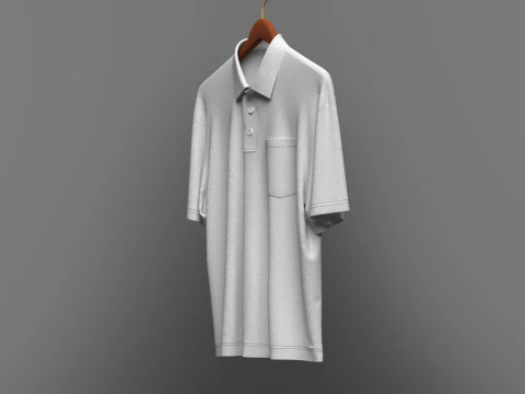 Men Oversized Polo On Hanger 3D Model