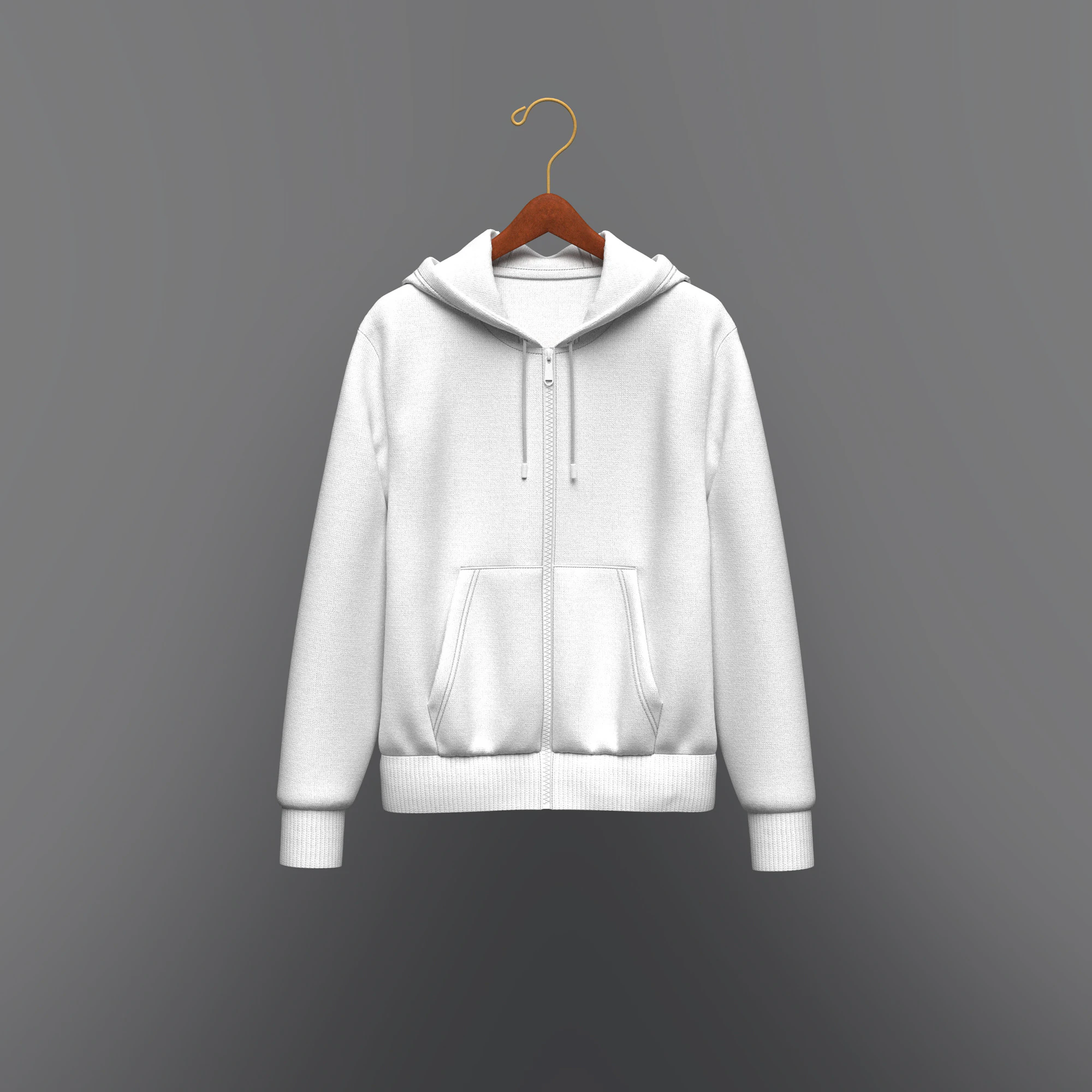 Moletom com capuz masculino com zíper frontal no cabide Modelo 3D .c4d .max .obj .3ds .fbx .stl .blend