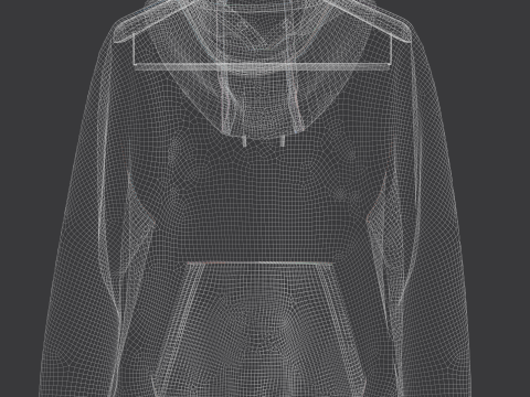 Men Front Zip Hoodie On Hanger Modelo 3D