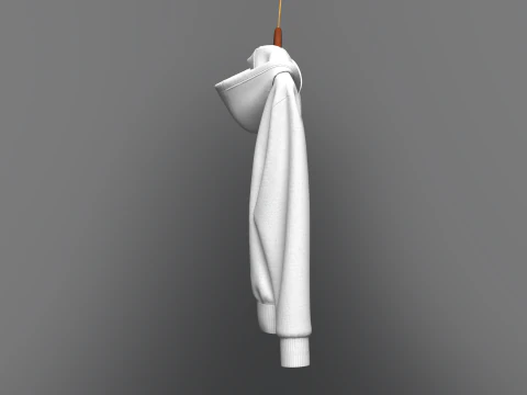 Moletom com capuz masculino com z&iacute;per frontal no cabide Modelo 3D