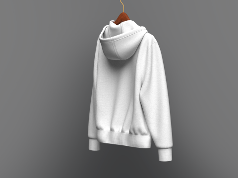 Men Front Zip Hoodie On Hanger Modelo 3D