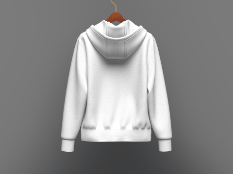 Men Front Zip Hoodie On Hanger Modelo 3D