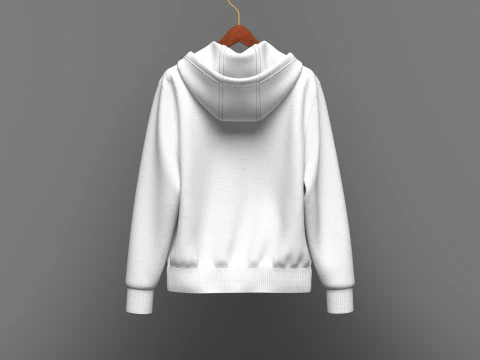 Moletom com capuz masculino com z&iacute;per frontal no cabide Modelo 3D