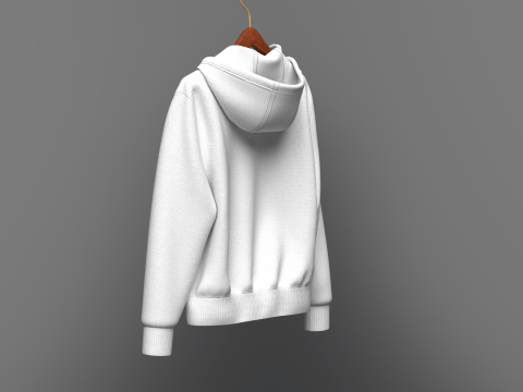 Men Front Zip Hoodie On Hanger Modelo 3D